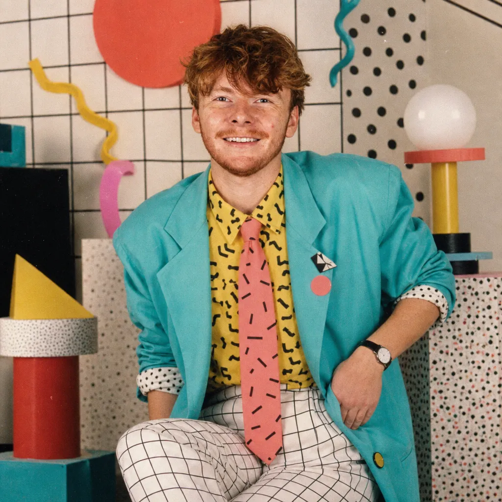 Example of a Memphis-design 1980s portrait