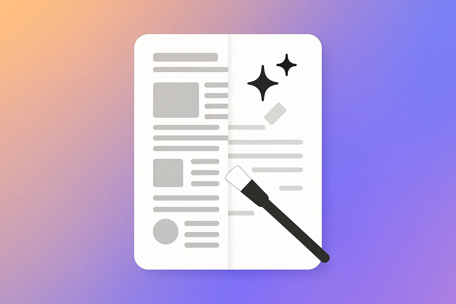 A document cleaned up with an AI object remover so it is ready to design online. 