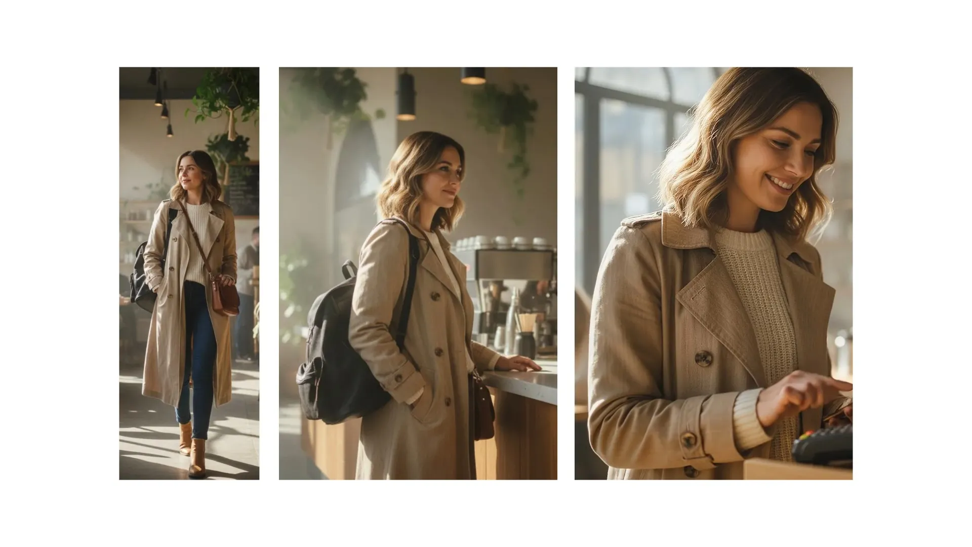 コーヒーショップにいる女性のAI動画