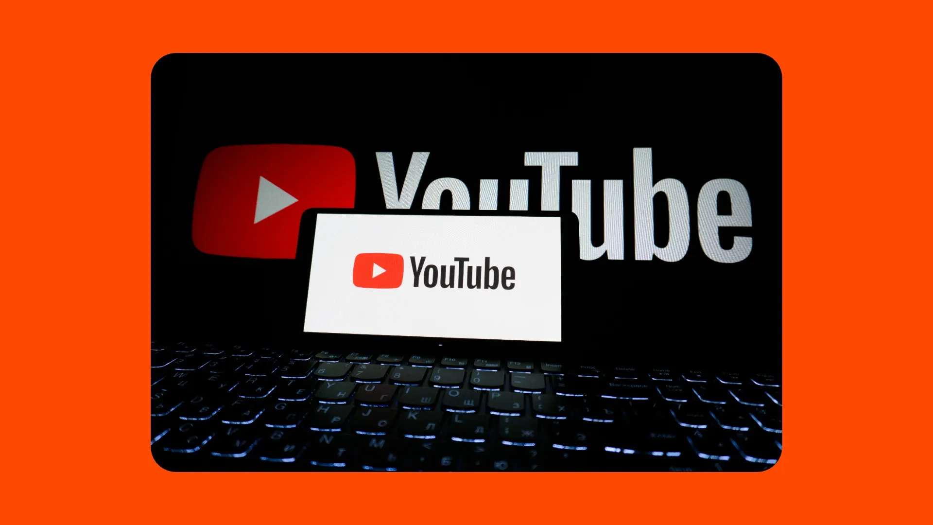 16:9 YouTube video ad displayed on a mobile phone laying horizontally