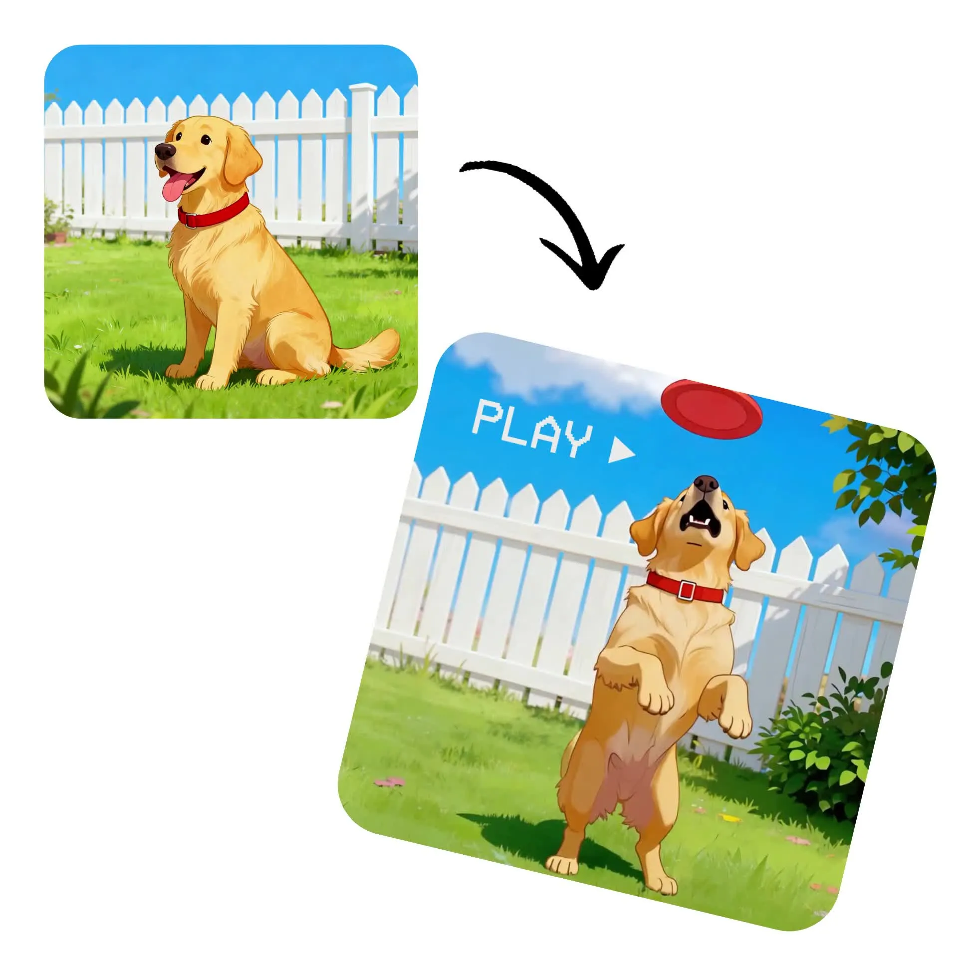 Animating an image of a Golden Retriever