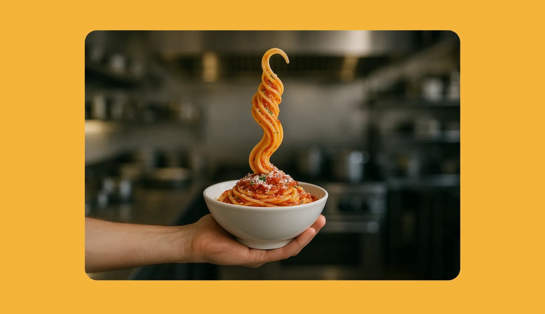 Um cardápio de restaurante estilizado criado usando um gerador de imagem para vídeo com IA para dar vida às imagens.