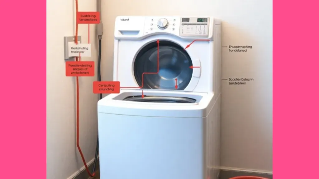 An annotated image of a washing machine