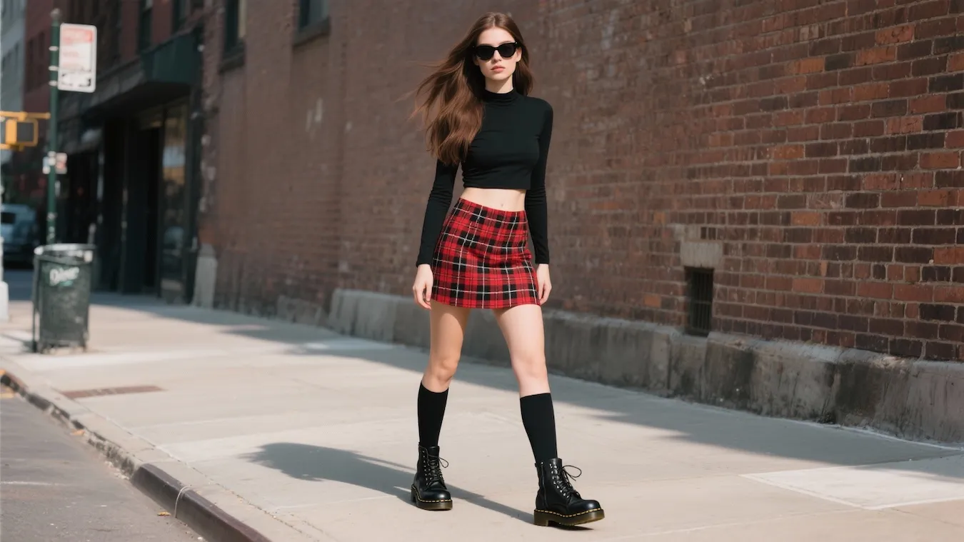 Um visual retrô de grunge dos anos 90