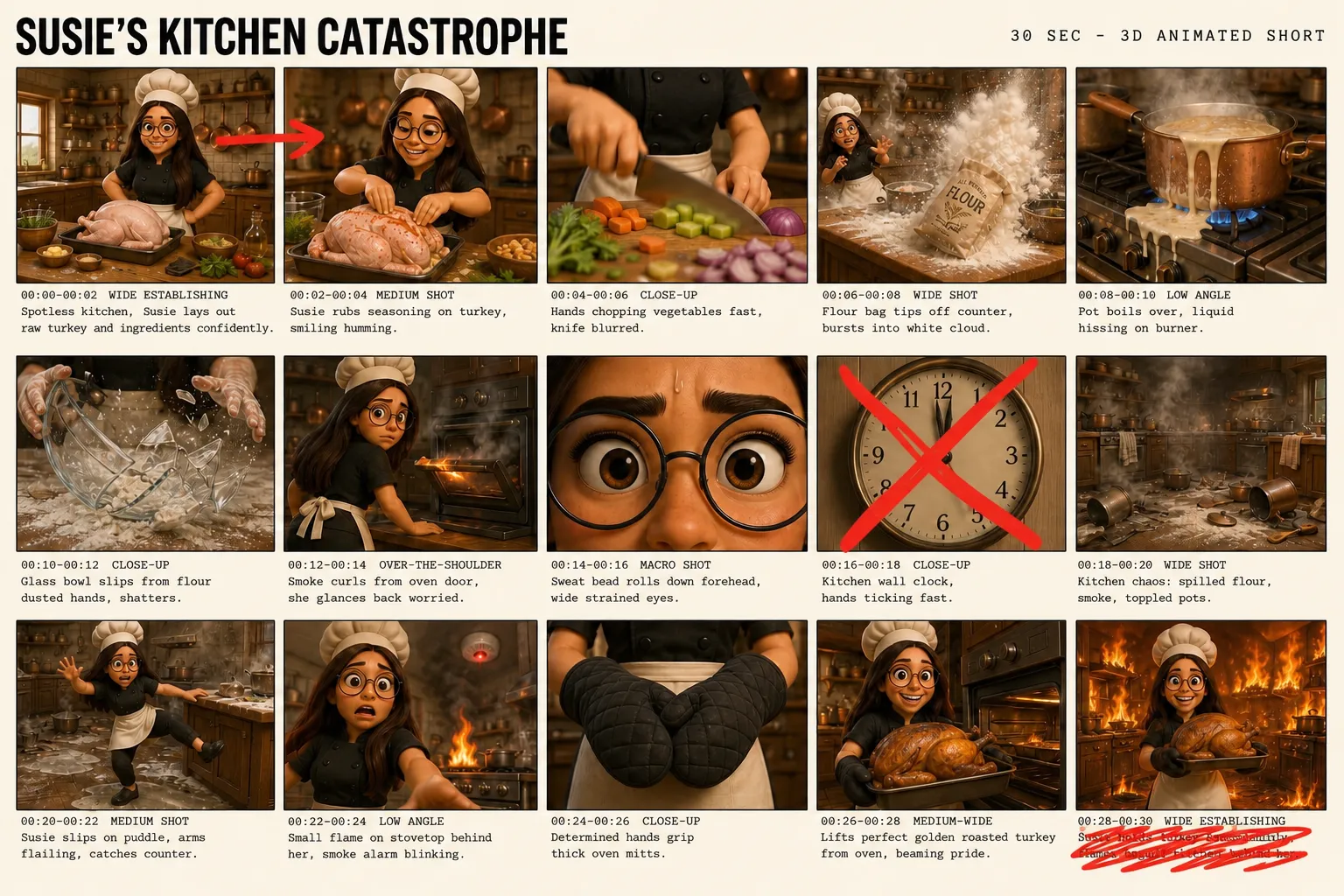 annotations dessinées à la main sur hand drawn annotations on kitchen catastrophe storyboard.png