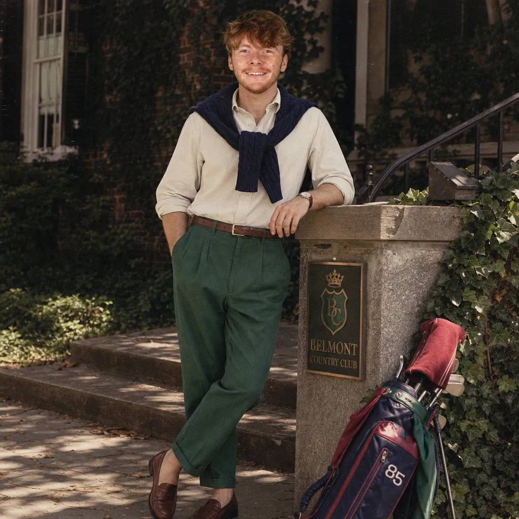 Example of a preppy 1980s catalog portrait