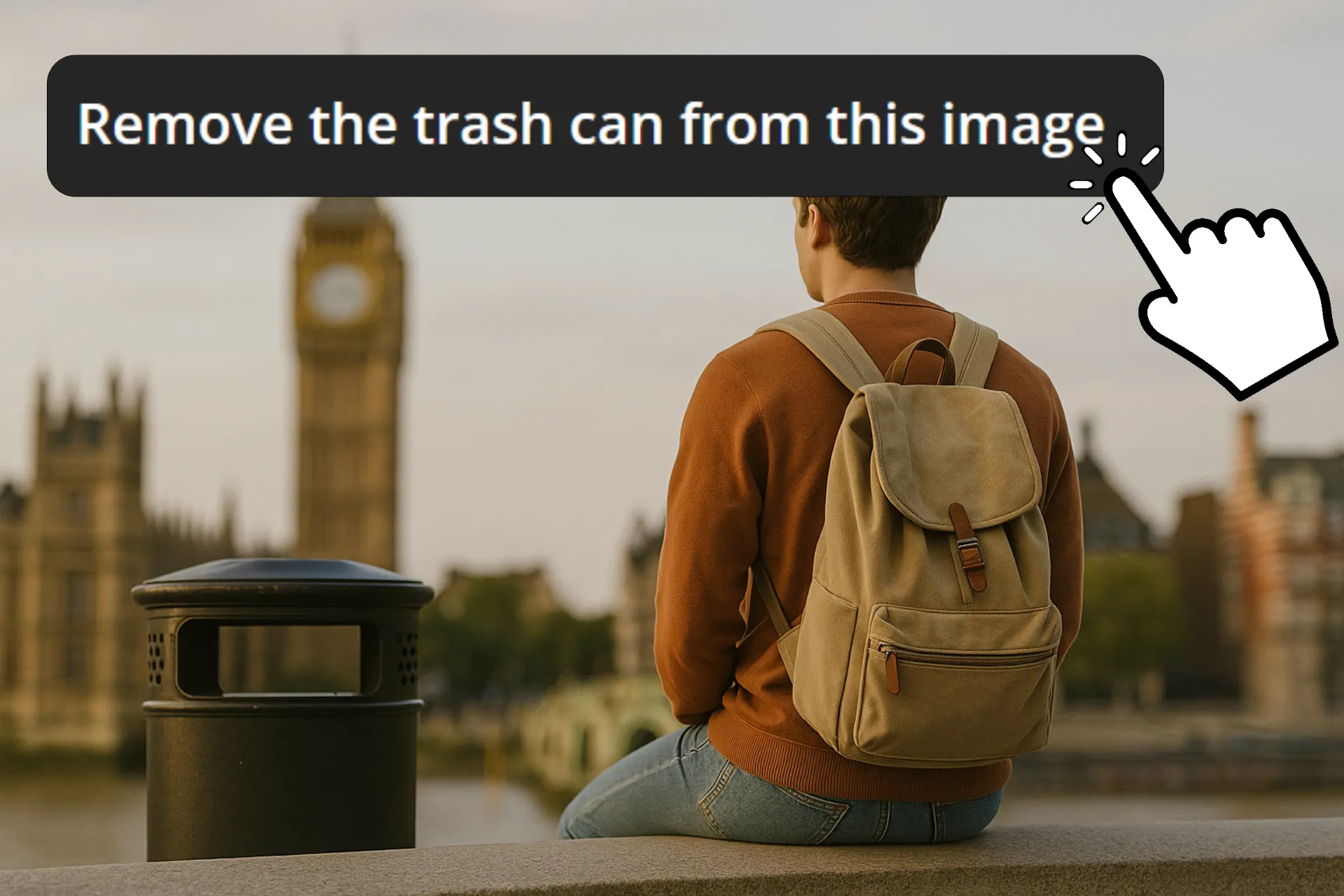 Deleting unwanted objects from tourist picture