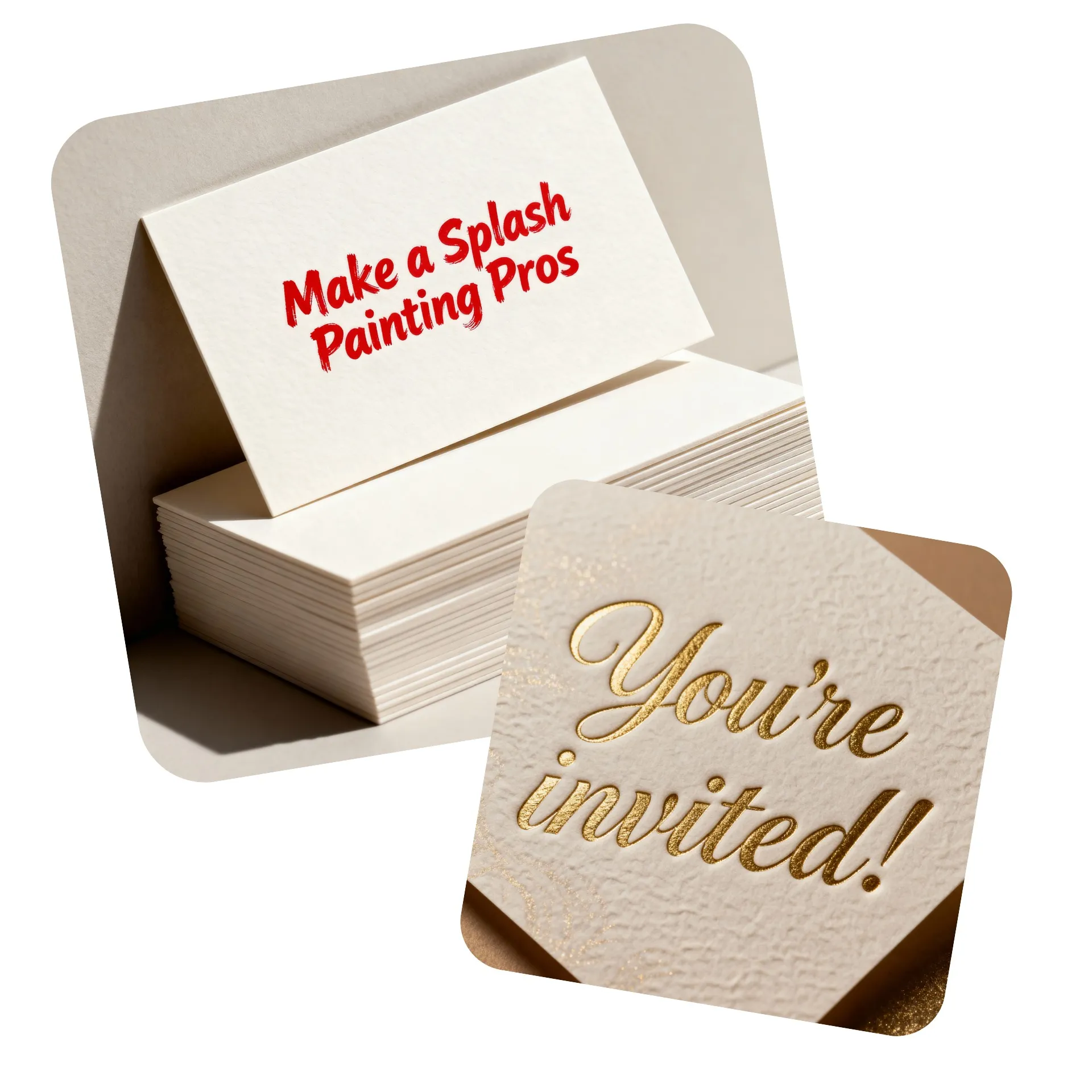 Business cards and invitations custom font uses