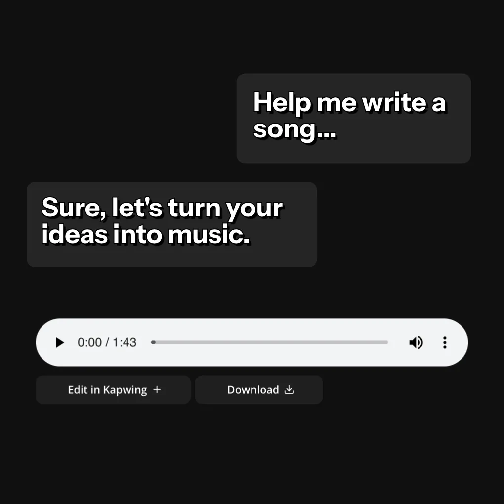 Sample chat creating an AI song