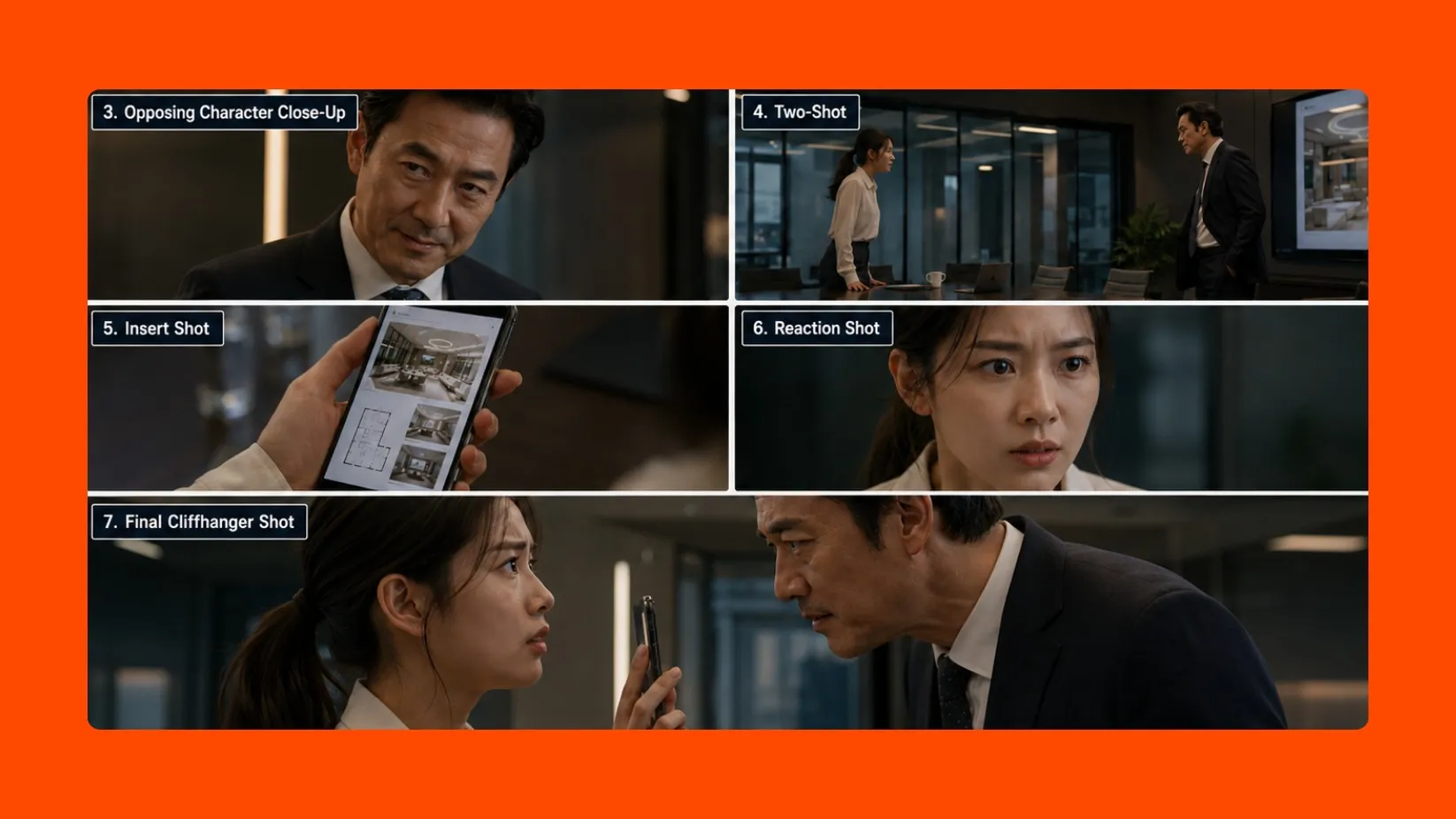 TikTok 마이크로드라마의 스크린샷으로 두 명의 캐릭터가 상호작용하고 있는 장면