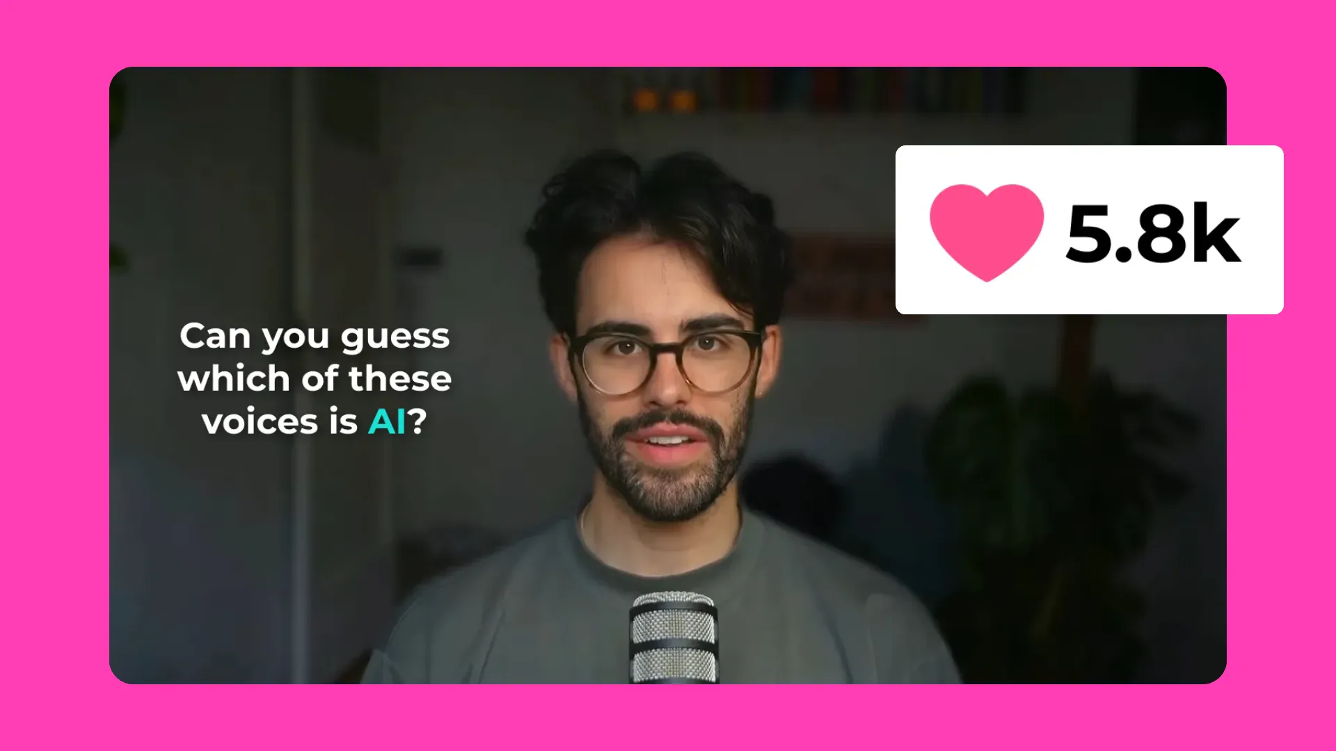 A marketing video na may caption na 'Makakagess mo ba kung alin sa mga boses na ito ang AI?'