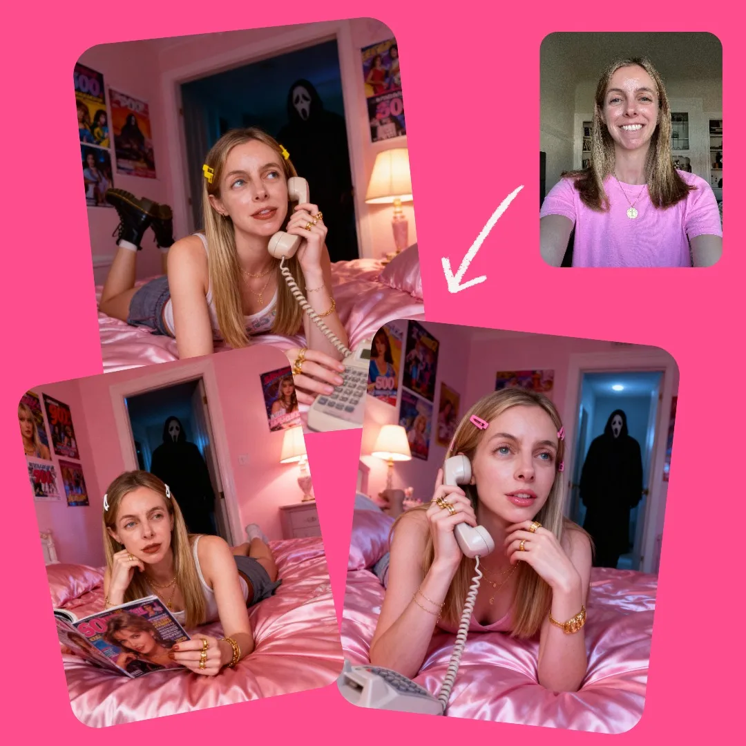 Real selfie turned into Ghostface AI trend images