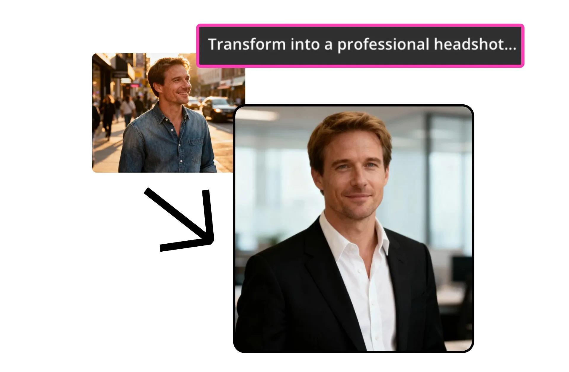 Turning candids into headshots with AI