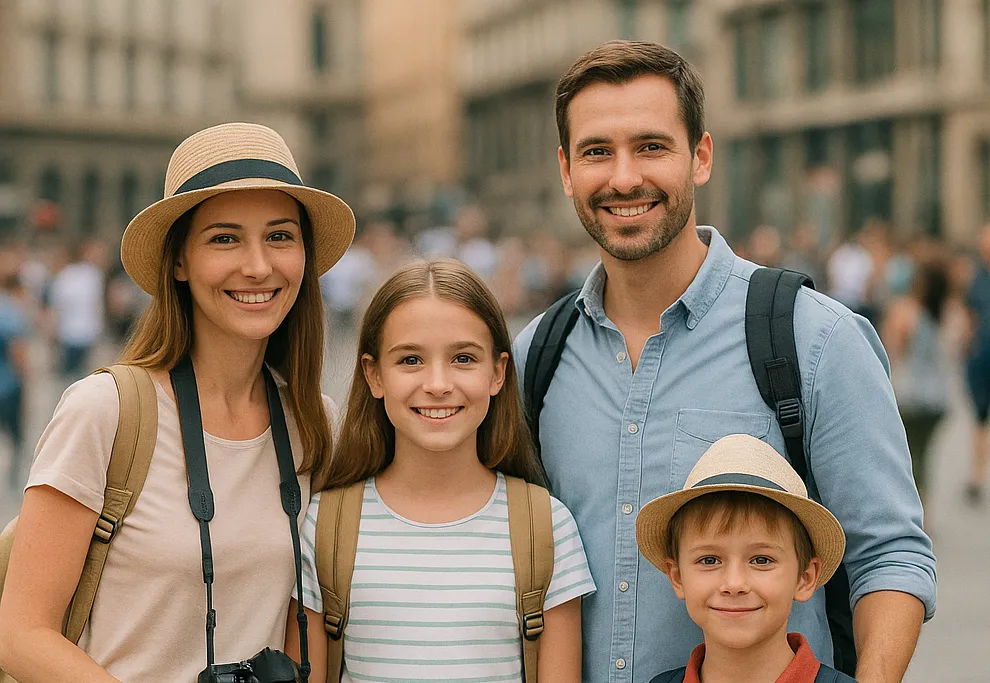 Blurring background on a family photo