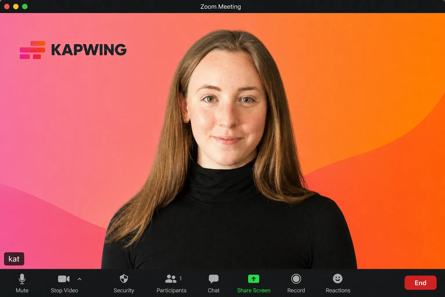 Kapwing ile oluşturulan markalı zoom arka planı