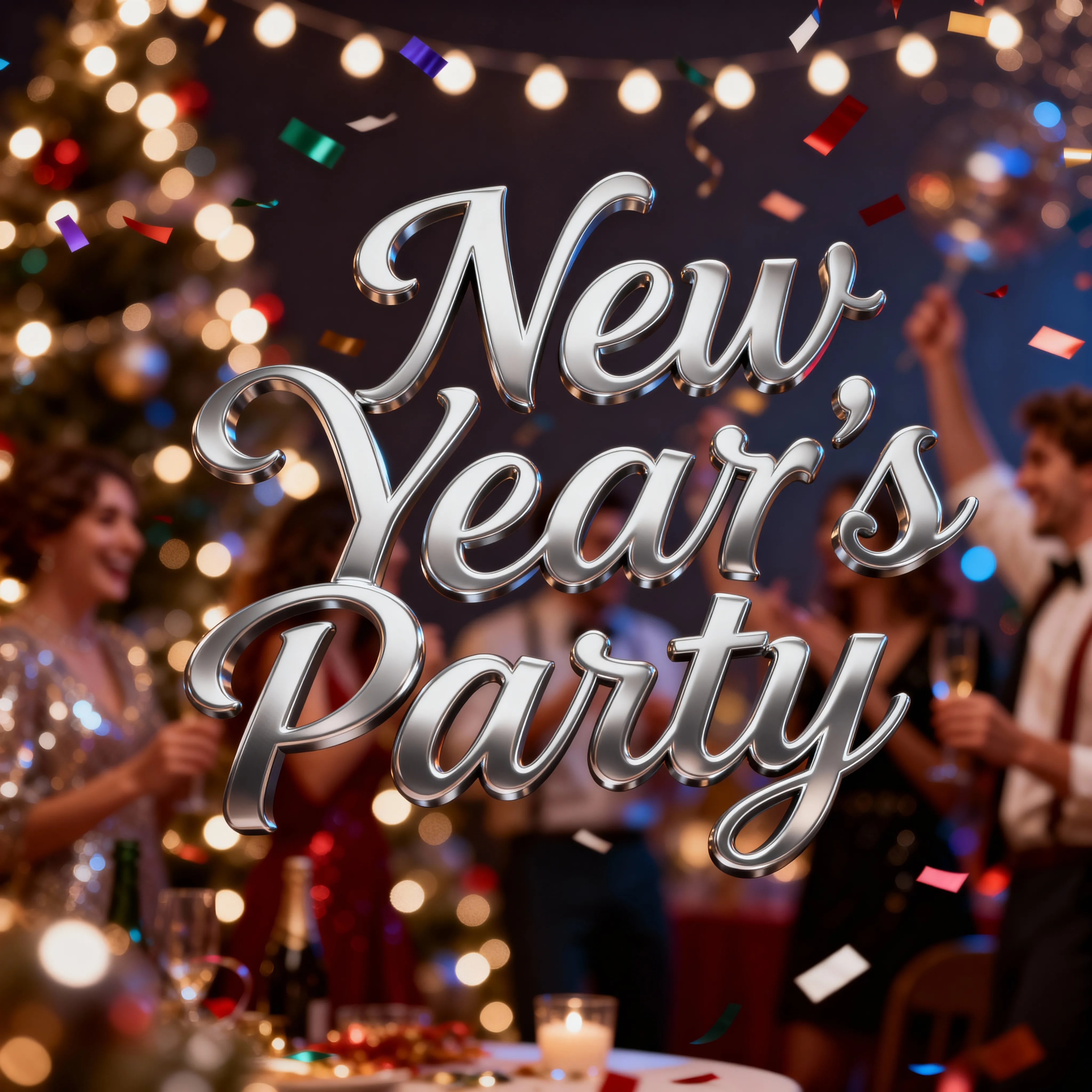 New Year's party custom font