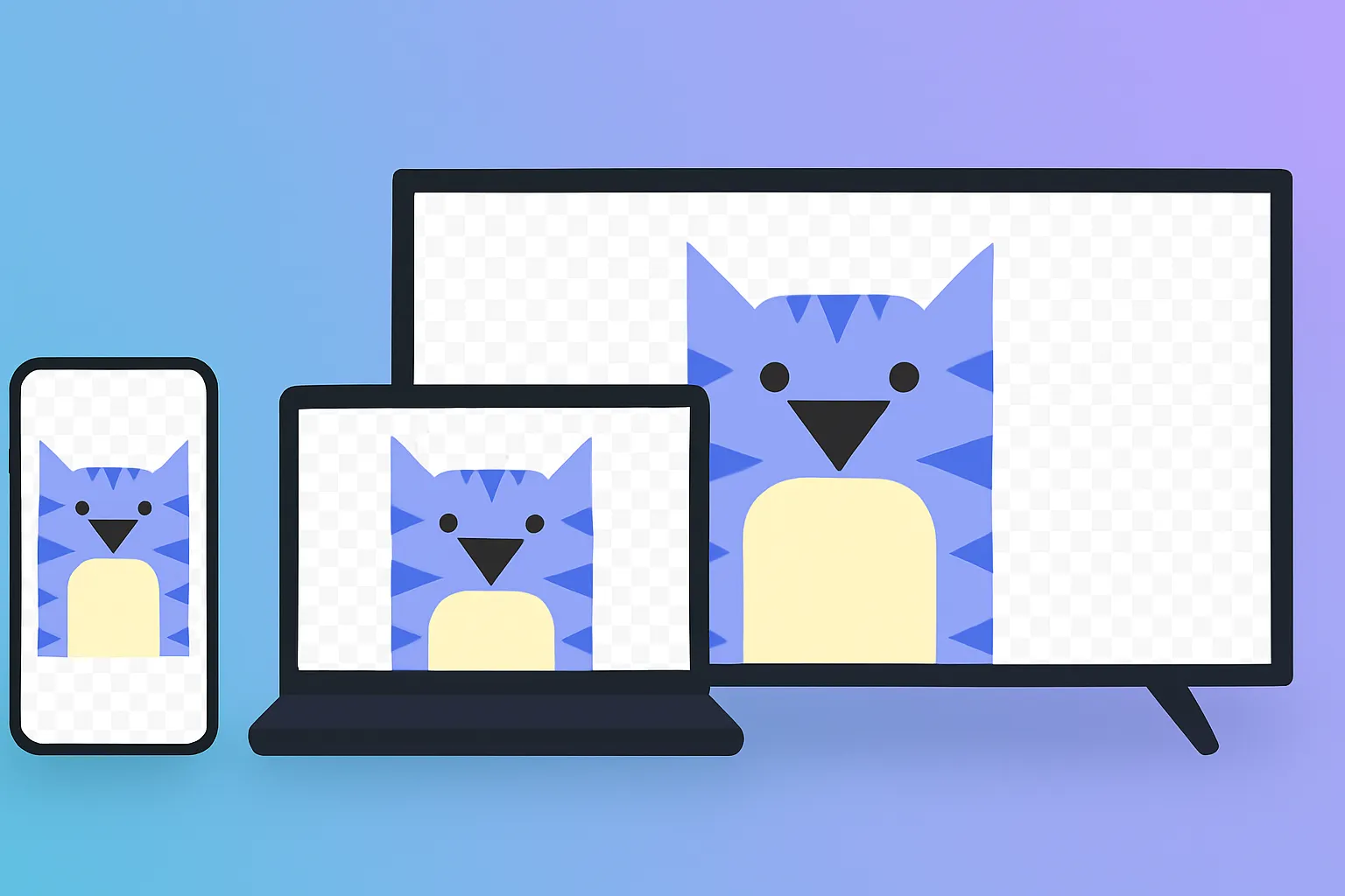 Example website owner working with a laptop and mobile device showing the universal support of PNG files, epmhasizing the importance to convert between JPG and PNG.
