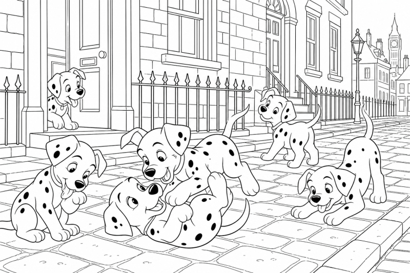 101 Dalmations Coloring Book Page