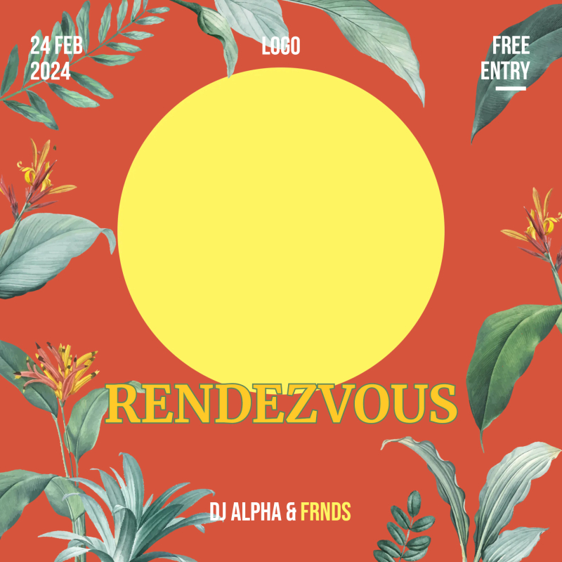 Album Cover Art Modern Floral Template