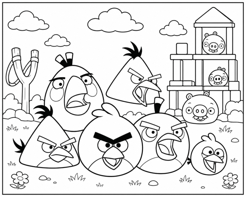 Angry Birds Coloring Book Page
