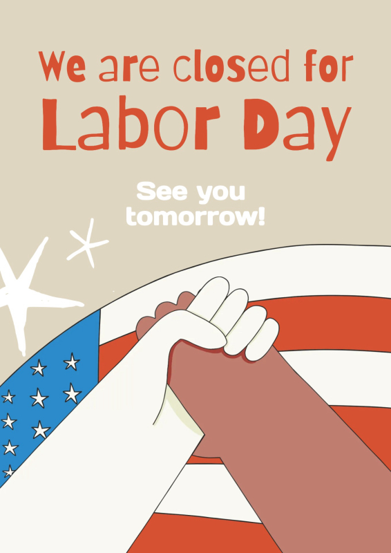 Closed for Labor Day Printable Sign (2025)