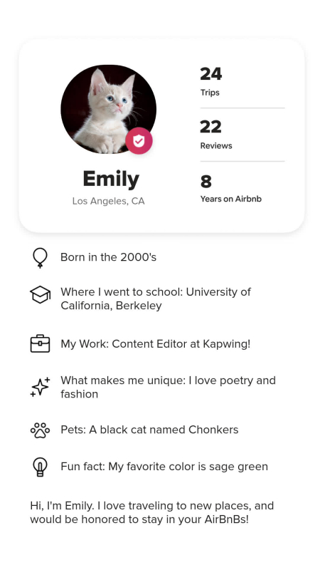 Customizable Airbnb Profile Template