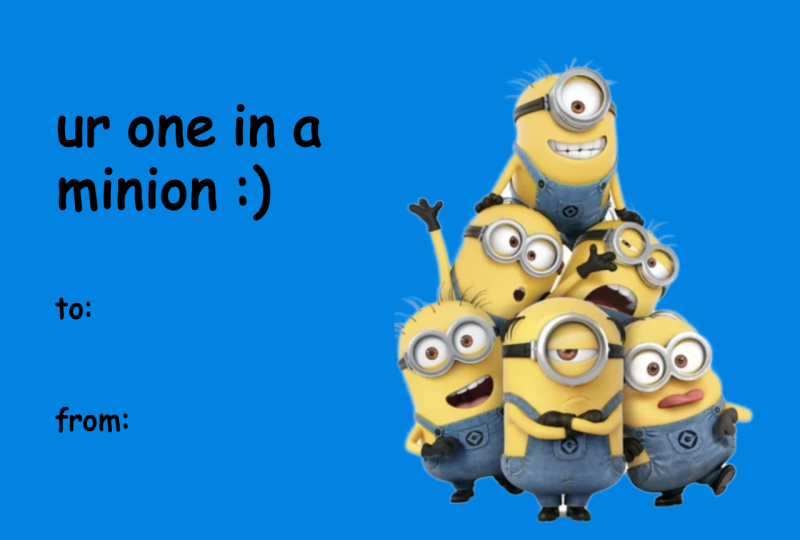 Despicable Me Valentine’s Day Meme Card – “Ur One in a Minion”