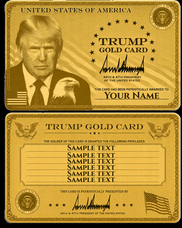 Donald Trump Gold Card Meme Template