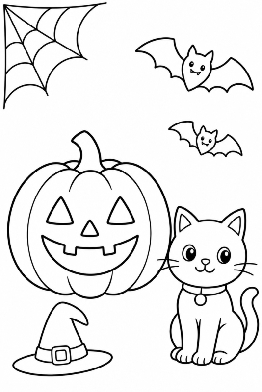 Halloween Coloring Page Template