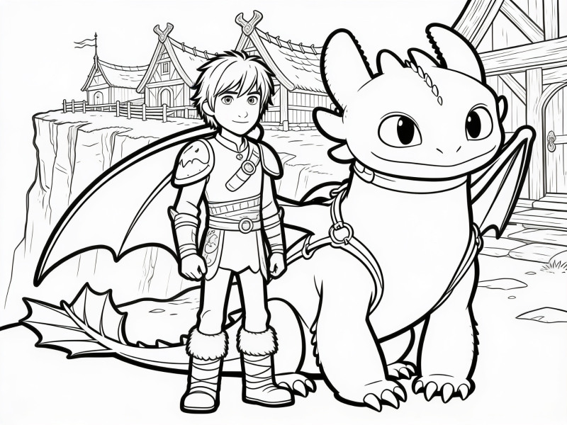 How to Train Your Dragon Coloring Book Page