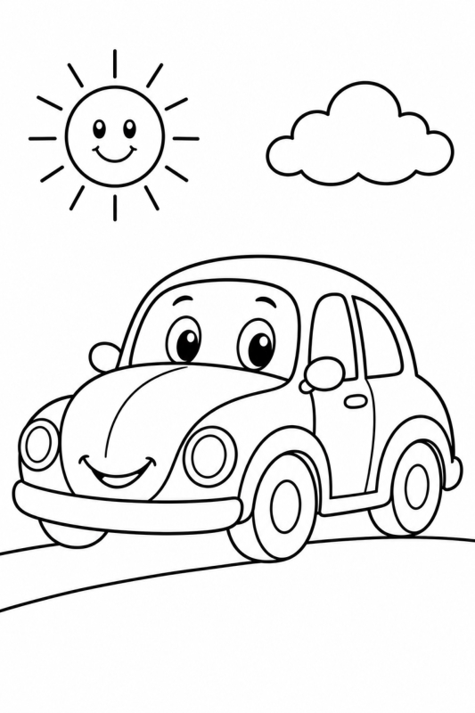 Lightning McQueen Inspired Coloring Page