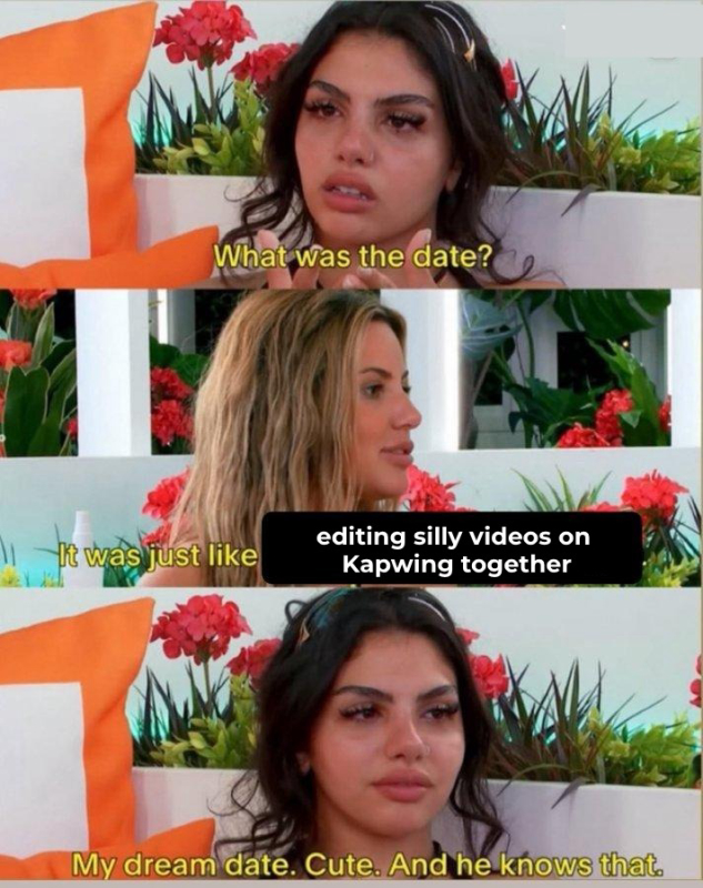 My Dream Date and He Knows That (Huda, Love Island) — Meme Template