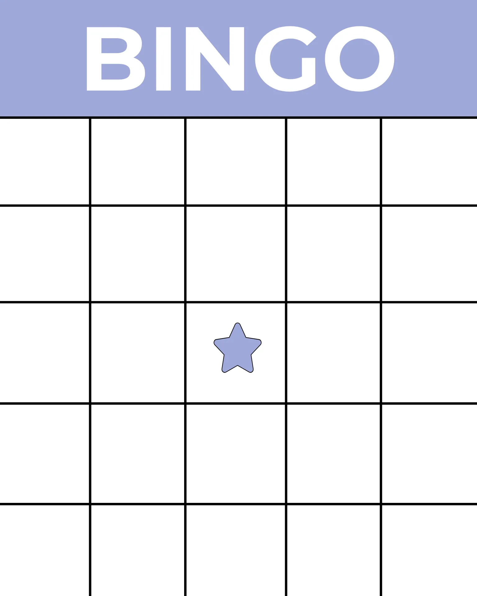 Printable Bingo Card Template — Kapwing