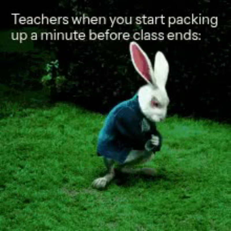 'White Rabbit Pointing At Clock' Meme GIF — Kapwing