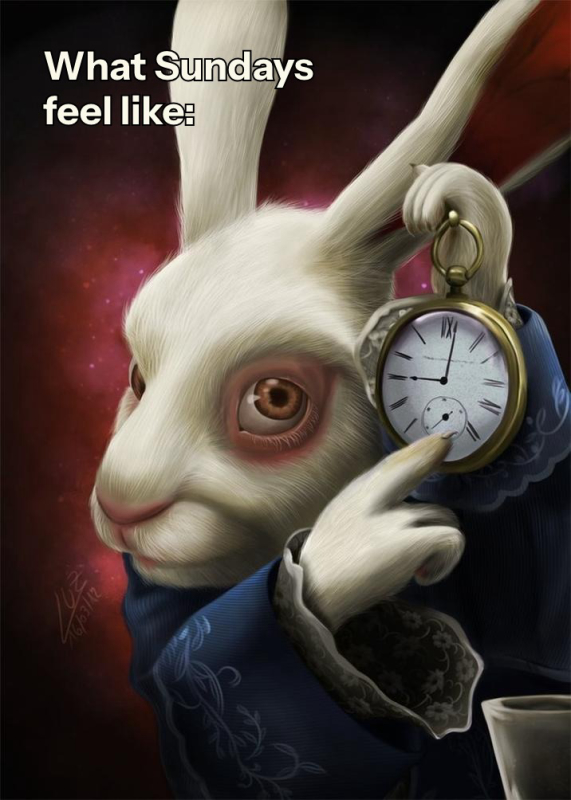 White Rabbit Pointing At Clock' Meme