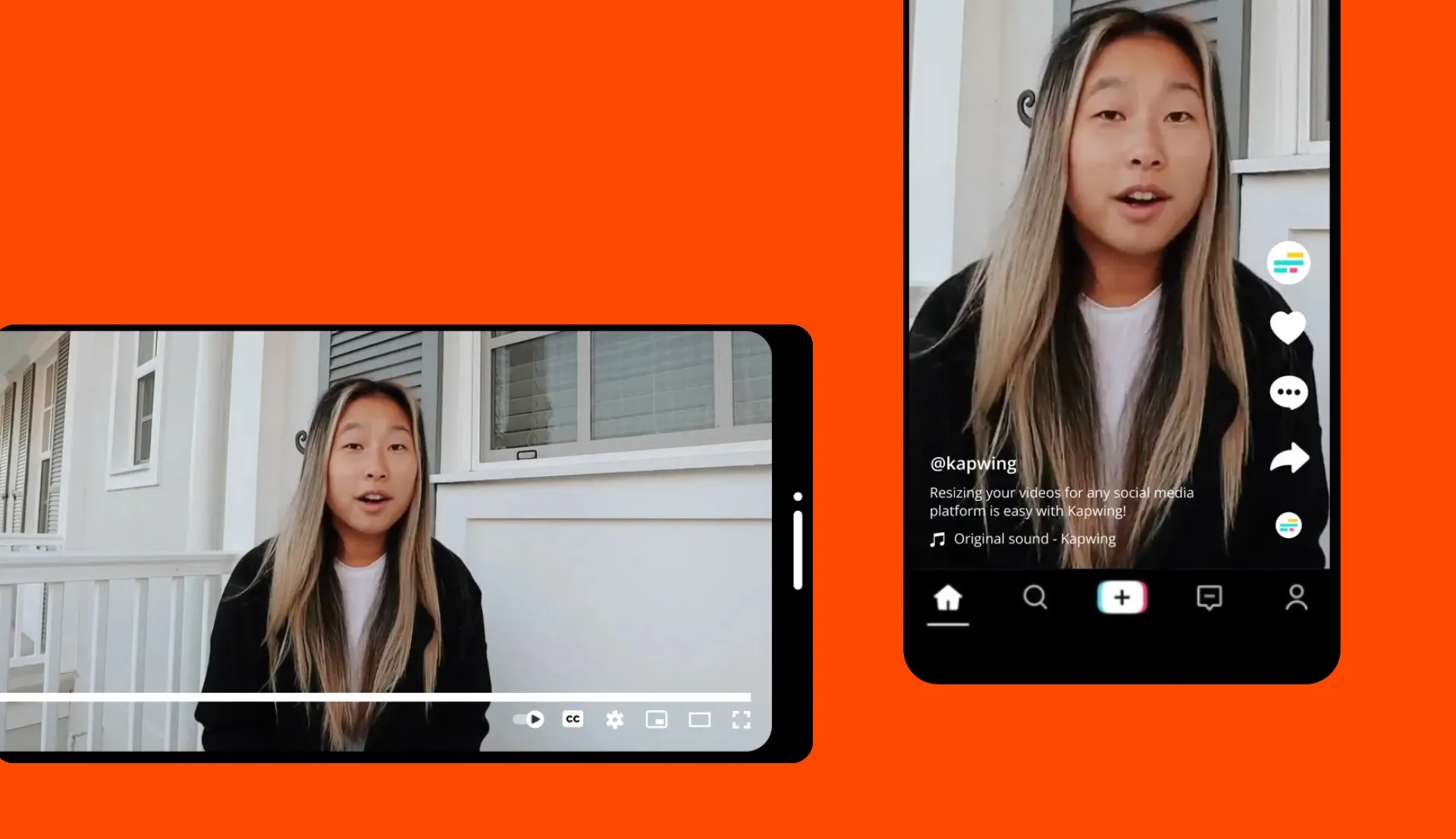 Mobile phone playing a video of a woman talking to camera