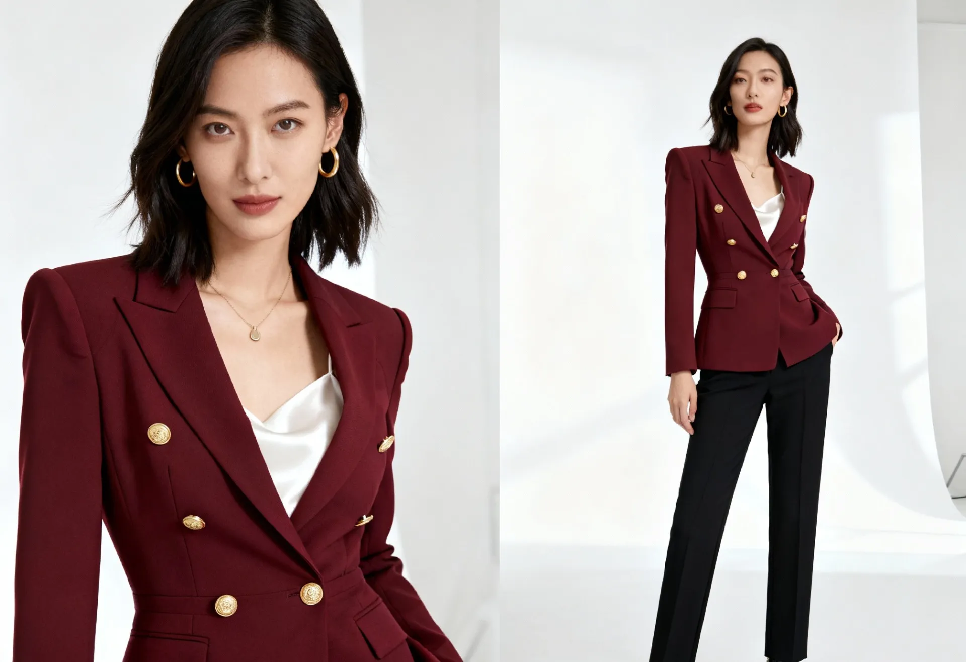 Mulher fazendo pose com um look