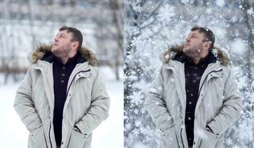 Apply falling snow effect