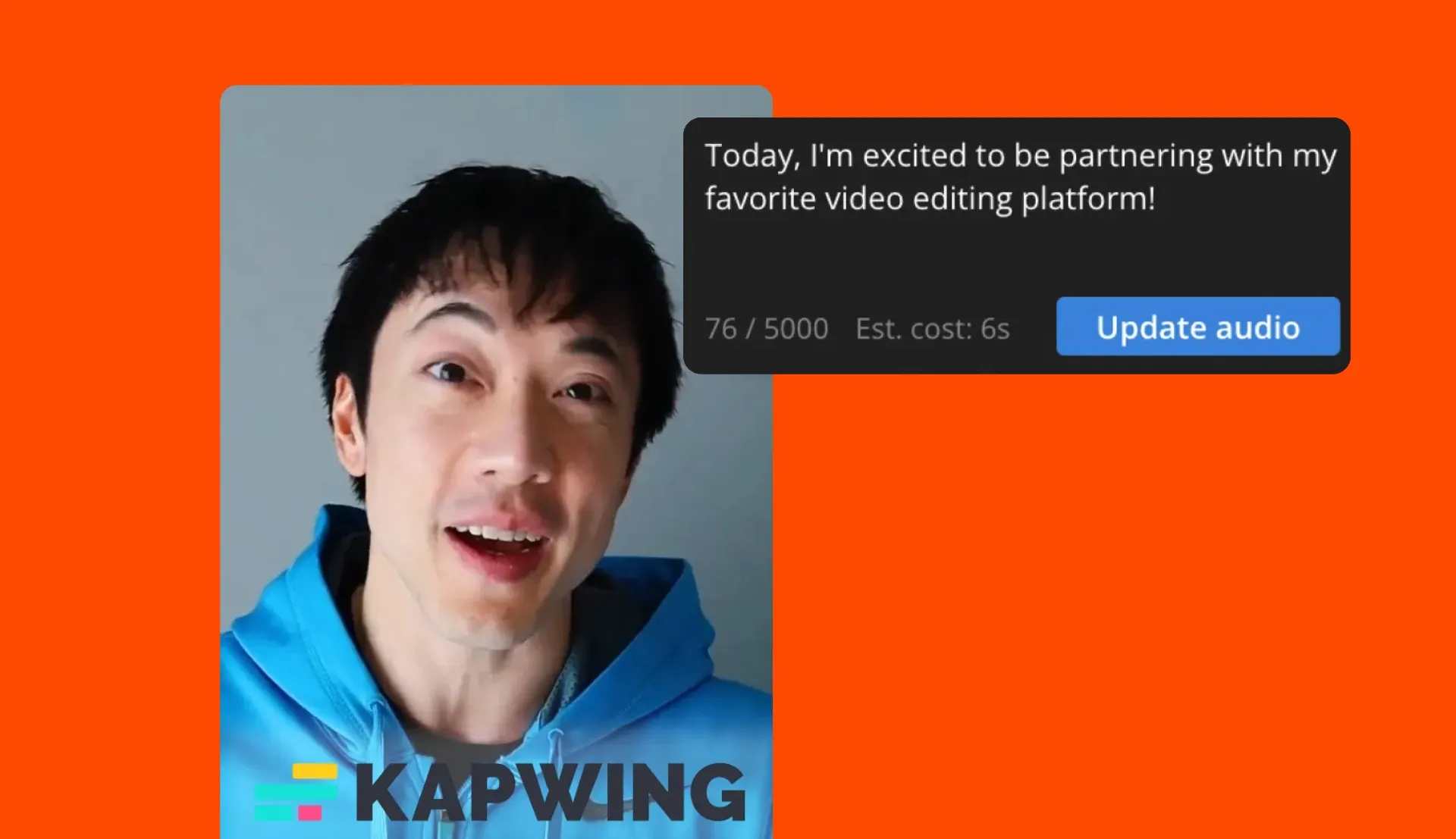 A mock brand partnership with Kapwing and a creator